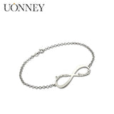 Personalized Infinity Name Engraved Bracelets on Hand
