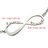 Personalized Infinity Name Engraved Bracelets on Hand