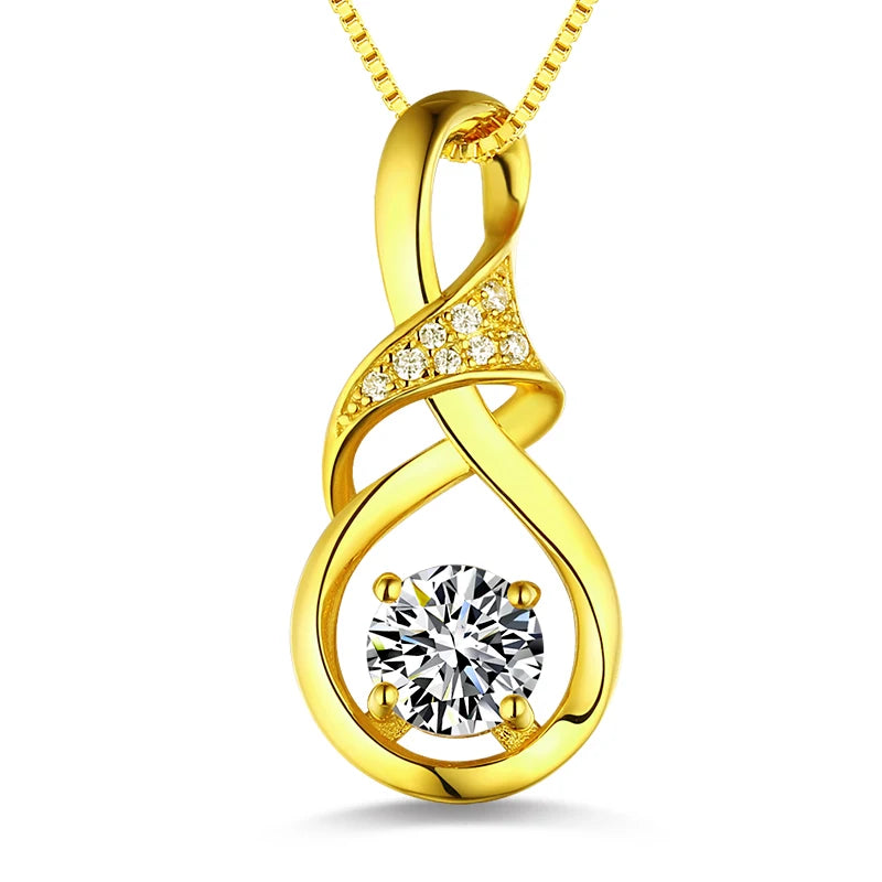 Infinity Pendant Birthstone 925 Silver Necklace for Wife