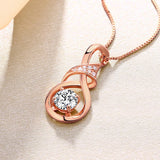 Infinity Pendant Birthstone 925 Silver Necklace for Wife