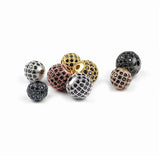 4pcs Zircon Copper Spacer Beads Round Charms for Jewelry Making