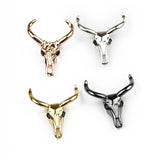 4pcs Cow's skull Pendant Copper Spacer beads Charms Metal Loose beads