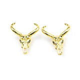 4pcs Cow's skull Pendant Copper Spacer beads Charms Metal Loose beads