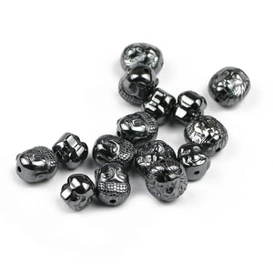 Hematite Stone Beads Lion Maitreya Buddha Head Charm Spacer Beads