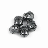 Hematite Stone Beads Lion Maitreya Buddha Head Charm Spacer Beads
