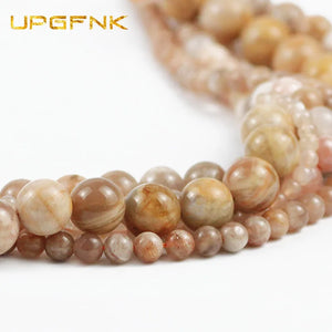 Sun Stone Beads Round Spacer Beads 4/6/8/10/12MM