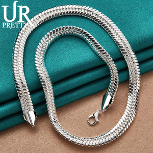 925 Sterling Silver 10mm Snake Chain Necklace 18 Inch