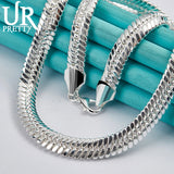 925 Sterling Silver 10mm Snake Chain Necklace 18 Inch