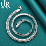 925 Sterling Silver 10mm Snake Chain Necklace 18 Inch