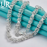 925 Sterling Silver 7mm Circle Chain Necklace 18 Inch Chain for Party Wedding