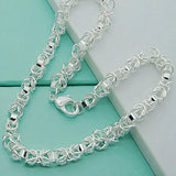 925 Sterling Silver 7mm Circle Chain Necklace 18 Inch Chain for Party Wedding