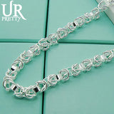 925 Sterling Silver 7mm Circle Chain Necklace 18 Inch Chain for Party Wedding