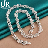 925 Sterling Silver 7mm Circle Chain Necklace 18 Inch Chain