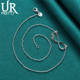 UPRETTY 925 Silver Mom Necklace 18 Inch Chain Party Wedding Charm Jewelry