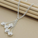 925 Silver 5 Heart Necklace 18' Chain Wedding Charm Jewelry