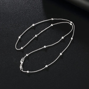 925 Silver Smooth Beads Necklace 16-30 Inch Chain