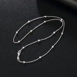 925 Silver Smooth Beads Necklace 16-30 Inch Chain