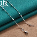 925 Silver Smooth Beads Necklace 16-30 Inch Chain