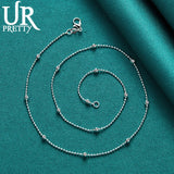 925 Silver Smooth Beads Necklace 16-30 Inch Chain