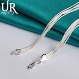 925 Silver Ball Snake Chain Necklace 16 Inch