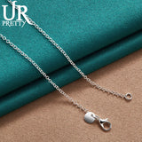 925 Silver Heart Shape Love Necklace 18 Inch Chain For Women Wedding Jewelry