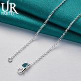 925 Silver Heart Shape Love Necklace 18 Inch Chain For Women Wedding Jewelry