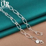 925 Silver Water Drops Stars Heart Bean Necklace 18 Inch Chain