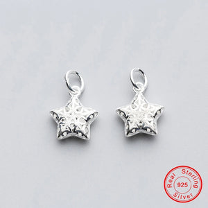 925 Sterling Silver Hollow Star Charms DIY Jewelry Making