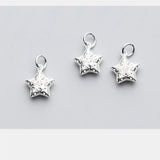 925 Sterling Silver Hollow Star Charms DIY Jewelry Making