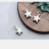 925 Sterling Silver Hollow Star Charms DIY Jewelry Making