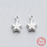 925 Sterling Silver Hollow Star Charms DIY Jewelry Making