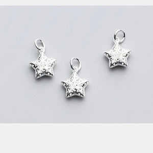 925 Sterling Silver Hollow Star Charms DIY Jewelry Making