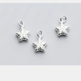 925 Sterling Silver Hollow Star Charms DIY Jewelry Making