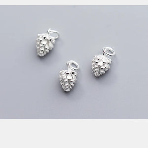 925 Silver Pine Cone Charm Bead Finding