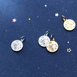 925 Sterling Silver Crystal 10MM Round Coin Charms Pendants