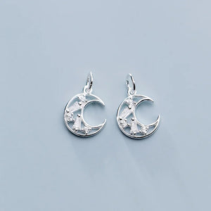 925 Silver Moon Zircon Charms Pendant Jewelry Making Accessory