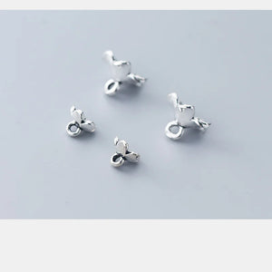 925 Silver Retro Flower Charms for Necklaces Hand Jewelry