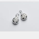925 Sterling Silver Round Hollow Ancient Coin Pendant Charms