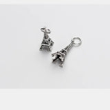 Vintage 925 Silver Eiffel Tower Women DIY Charm Bracelet Necklace