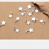 925 Sterling Silver Double Stars Charms for Bracelet Making