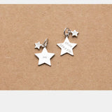 925 Sterling Silver Double Stars Charms for Bracelet Making