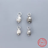 925 Silver Fish Head Bell Pendant DIY Charms Bracelet Necklaces Jewelry