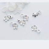 925 Sterling Silver Flower Charm Beads Bracelet DIY Jewelry
