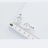 925 Sterling Silver Flower Charm Beads Bracelet DIY Jewelry