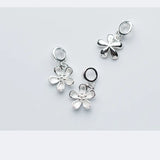 925 Sterling Silver Flower Charm Beads Bracelet DIY Jewelry