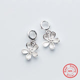 925 Sterling Silver Flower Charm Beads Bracelet DIY Jewelry