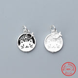 Adorable Kitty & Fish Charms 925 Silver Pendant Making