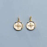 925 Sterling Silver 10MM Coin Rhinestone Charms for Necklace Bracelet