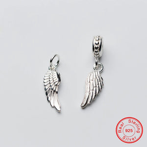 925 Sterling Silver Angel Wings Pendant Charms for Bracelet