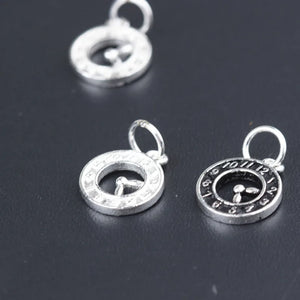 Silver Retro Circle Round Clock DIY Pendant Jewelry Making Findings